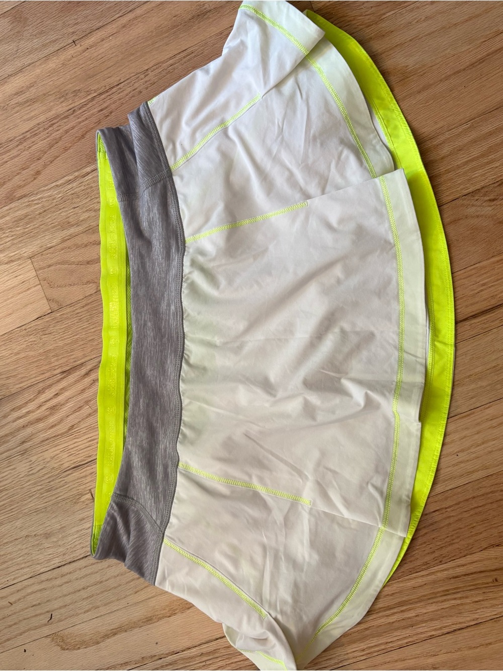 lululemon athletica White with Neon Yellow and Gray Athletic Skirt